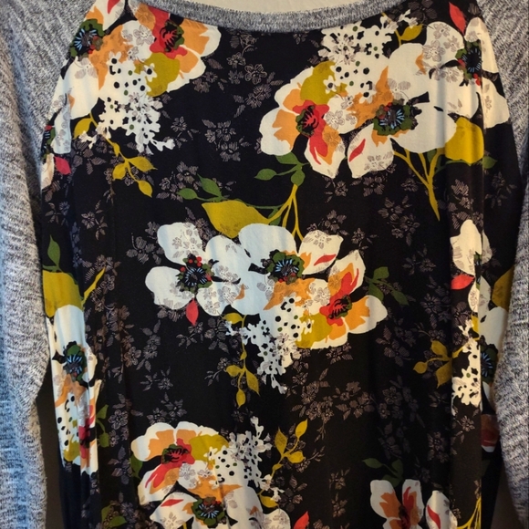 KUT From The Kloth Heather Gray Floral Print Long Sleeve Sweater Size Me… - Picture 8 of 11